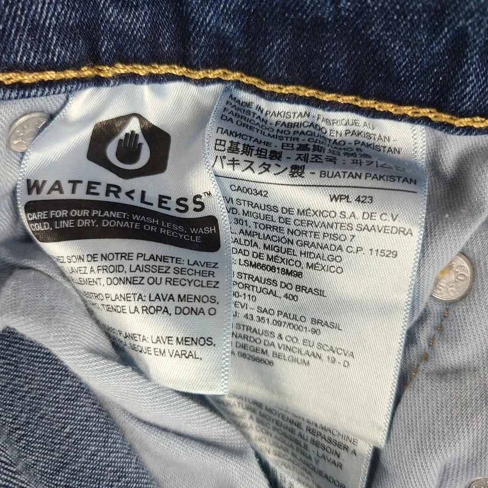 Levi's 511 Jeans Mens 29x30 Blue Slim Fit Waterless Dark Wash‎ Denim